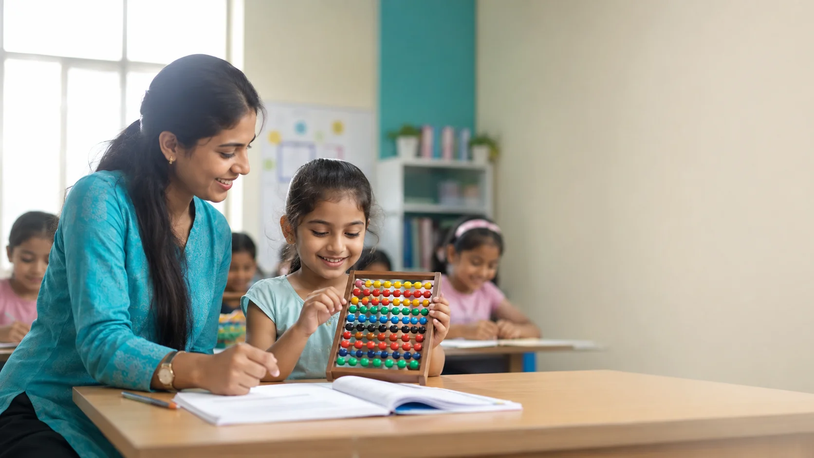 Abacus class at B.P. Jain Skill Development Center