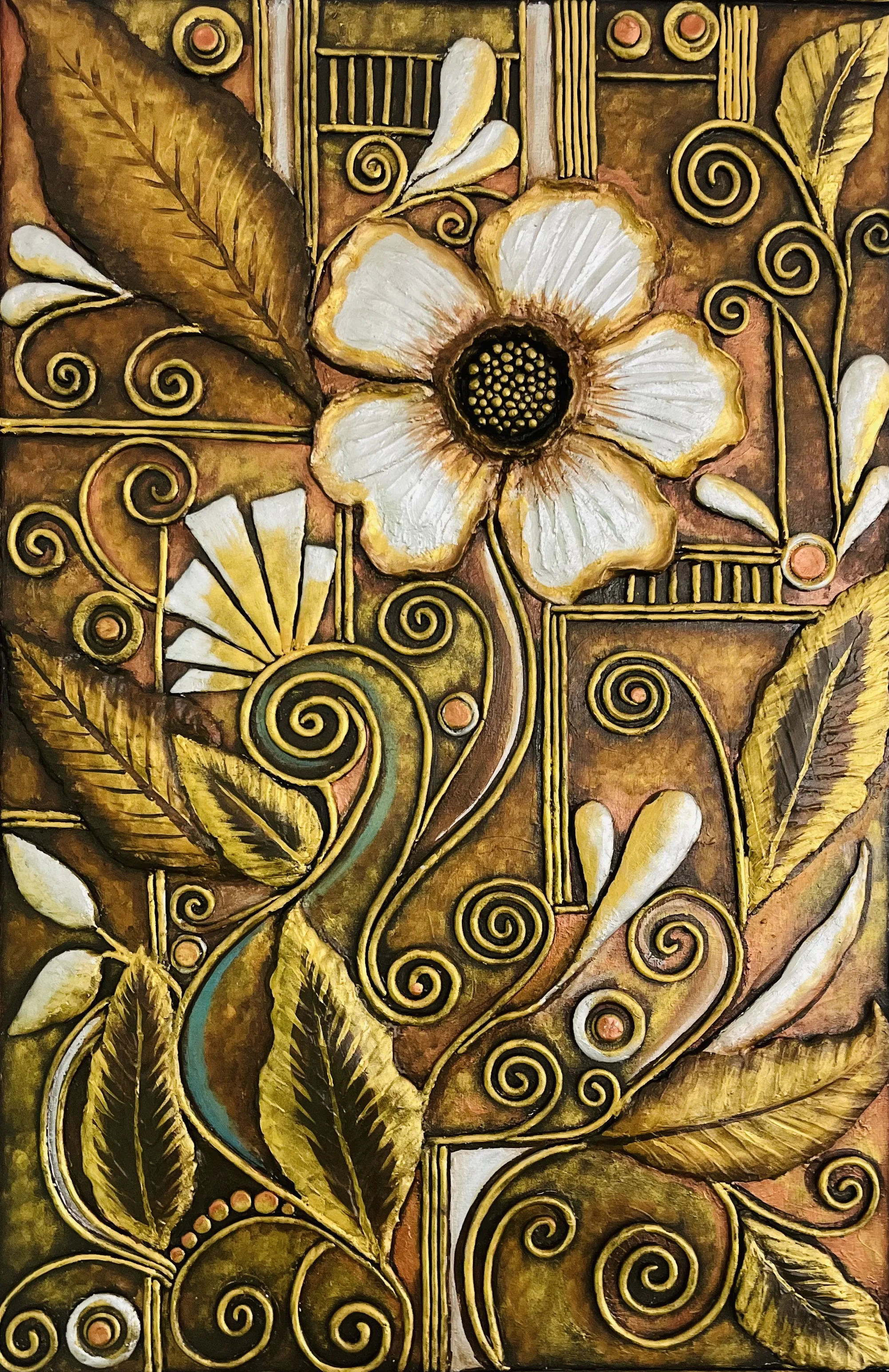 Textured Floral Relief